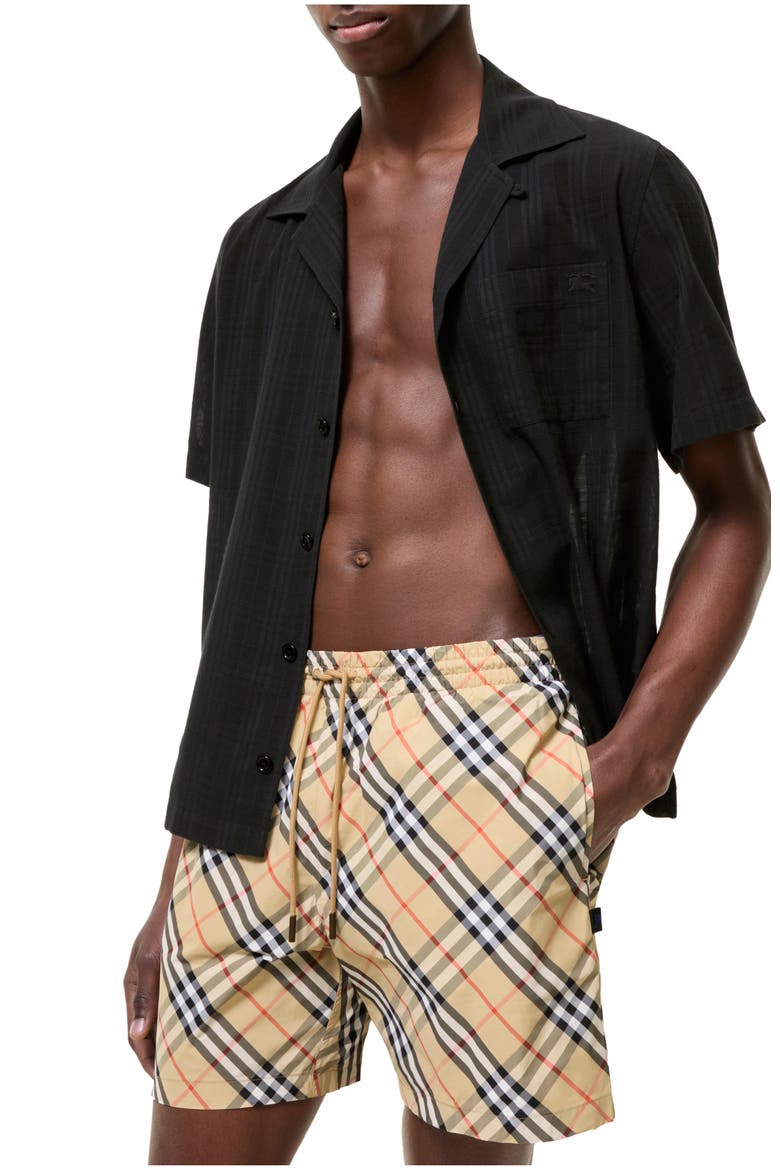 Check Swim Shorts, Main, color, Sand beige