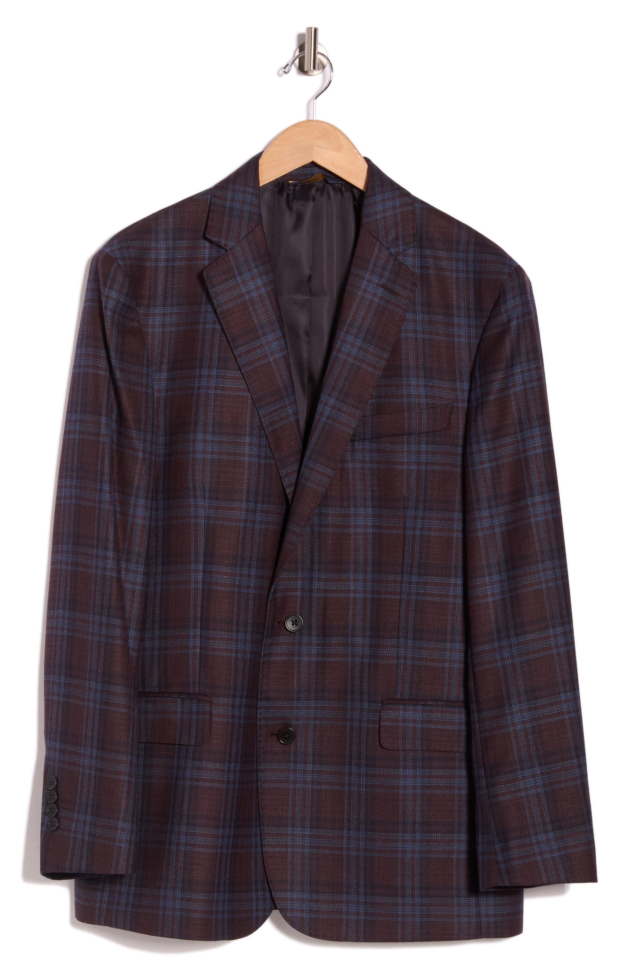 Brooks Brothers Plaid Notch Lapel Wool Sport Coat