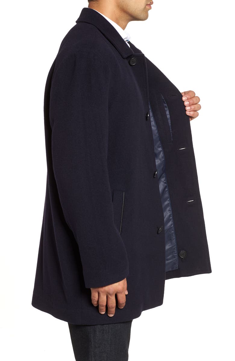 Cole Haan Wool Blend Overcoat, Alternate, color, Navy