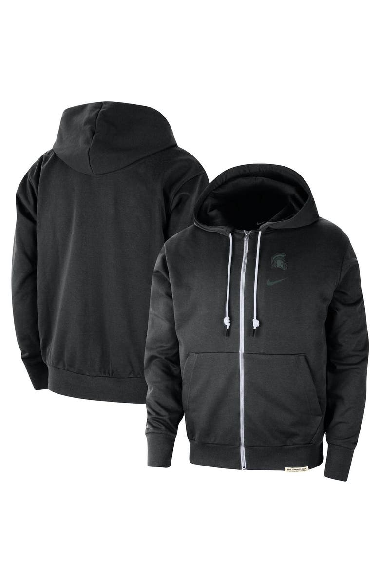 Nike Men's Nike Black Michigan State Spartans Standard Issue Player Performance Full-Zip Hoodie, Alternate, color, 