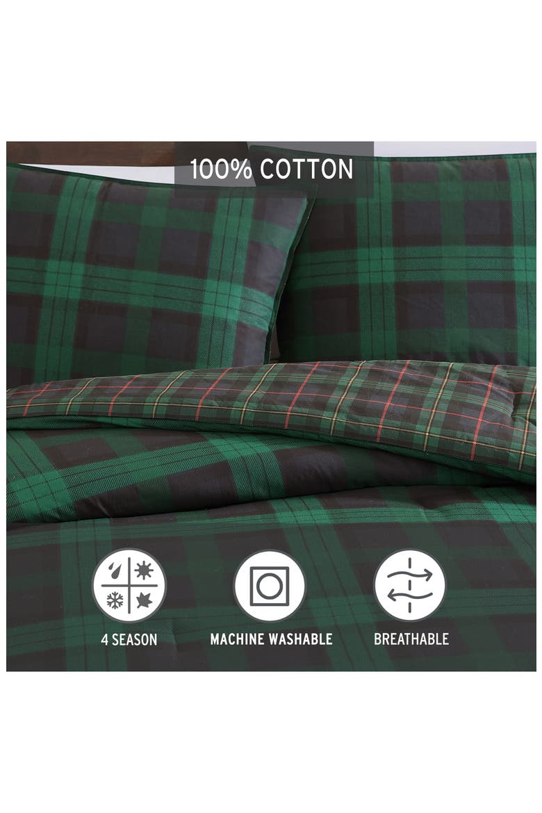 Woodland Tartan Plaid Twin Comforter Set, Alternate, color, PINE