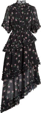 Sister Jane Rose Print Ruffle Maxi Dress
