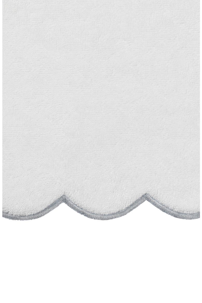 Adornia Scallop Bath Towel, Alternate, color, WHITE/ GRAY