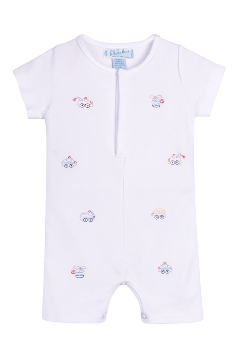 Embroidered Cotton Romper, Main, color, WHITE