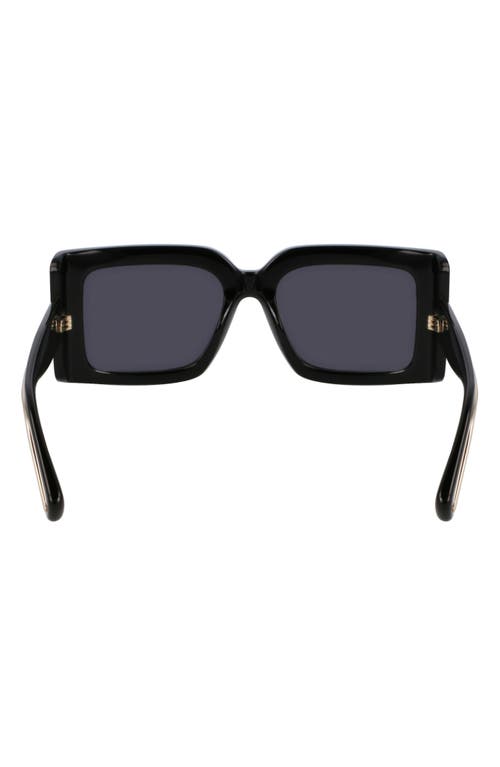 Ferragamo Prisma Modified Acetate Rectangle Sunglasses In Black