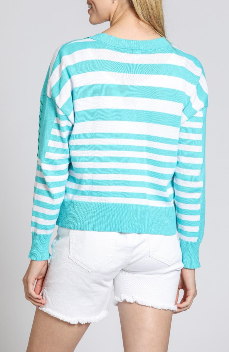 APNY Whipstitch Detail Stripe Cotton Cardigan, Alternate, color, 