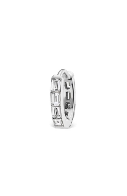 Maria Tash Invisible Set Baguette Diamond Eternity Hoop Earring In White Gold