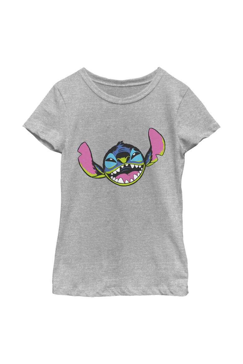 Girls' Leroy Evil Face Graphic Short Sleeve T-shirt, Main, color, Gray: Stitch