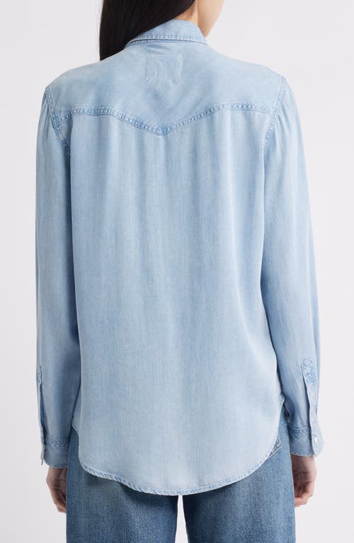 Rails Remi Chambray Snap Front Western Shirt In Blue