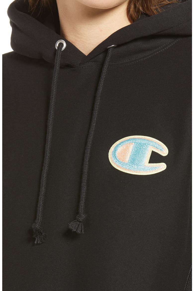 Reverse Weave® Crop Hoodie, Alternate, color, BLACK