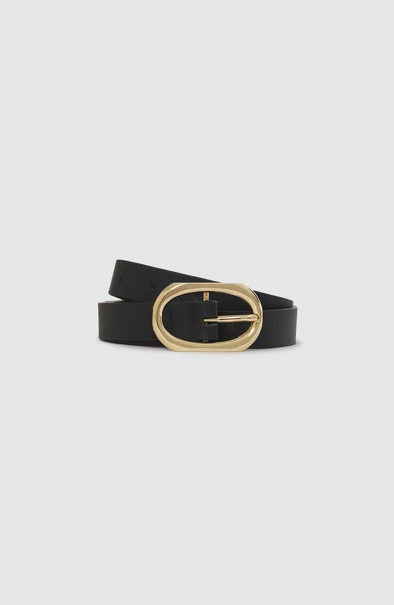 ANINE BING Small Signature Link Belt, Alternate, color, Black / Gold
