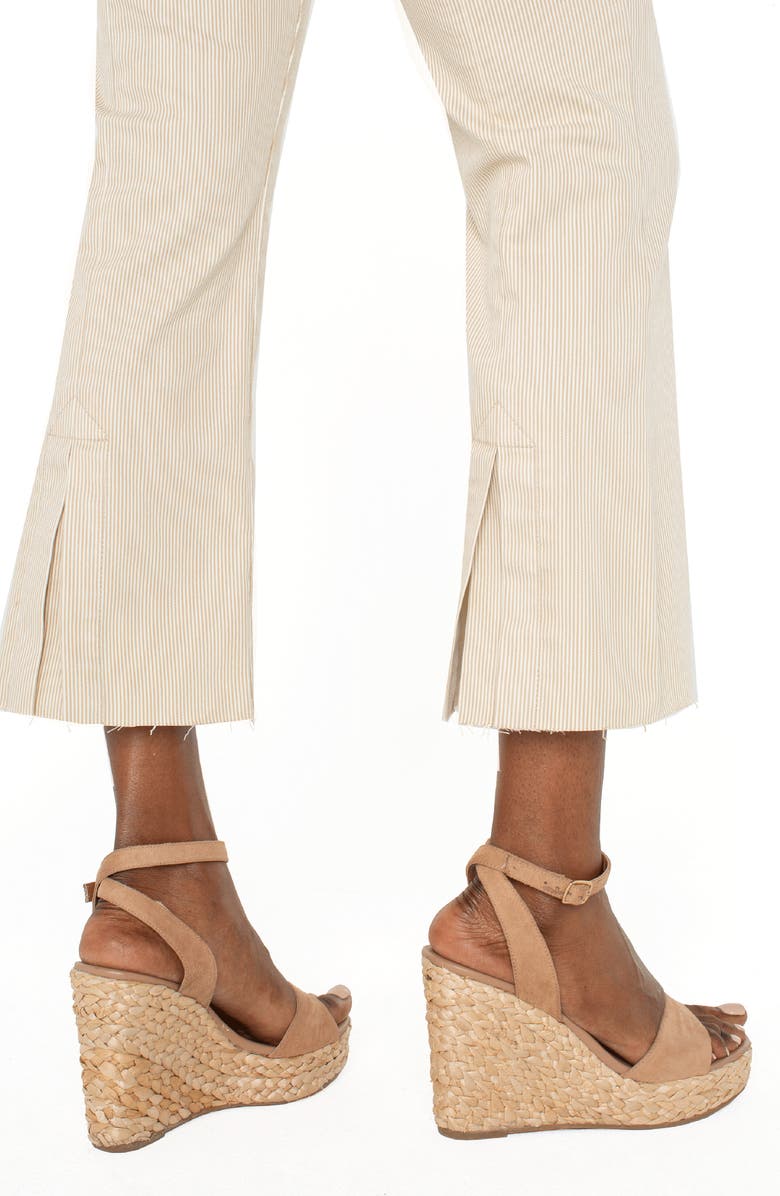 Liverpool Los Angeles Gia Glider Stripe Raw Hem Crop Flare Pull-On Pants, Alternate, color, 