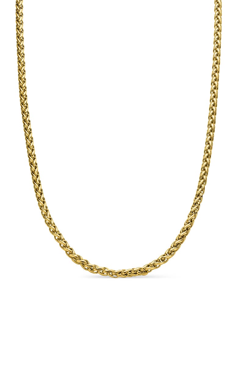 David Yurman Men's Wheat Chain Necklace in 18K Yellow Gold, 4mm, Main, color, 
