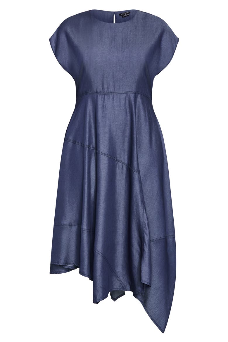 Hallie Asymmetric Maxi Dress, Alternate, color, DENIM