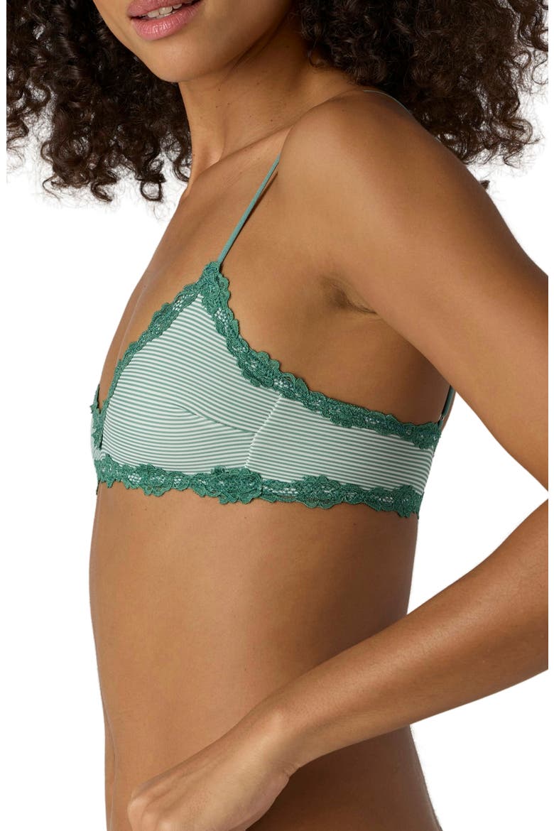Charlie Stripe Lace Trim Bralette, Alternate, color, STRIPES SPRUCE COMBO