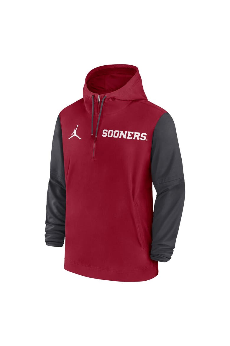 Men's Nike Crimson Alabama Crimson Tide 2024 Sideline Pregame Player Half-Zip Hoodie, Alternate, color, Crimson