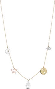 Frankie & Zoe Tri-Tone Mixed Charm Necklace