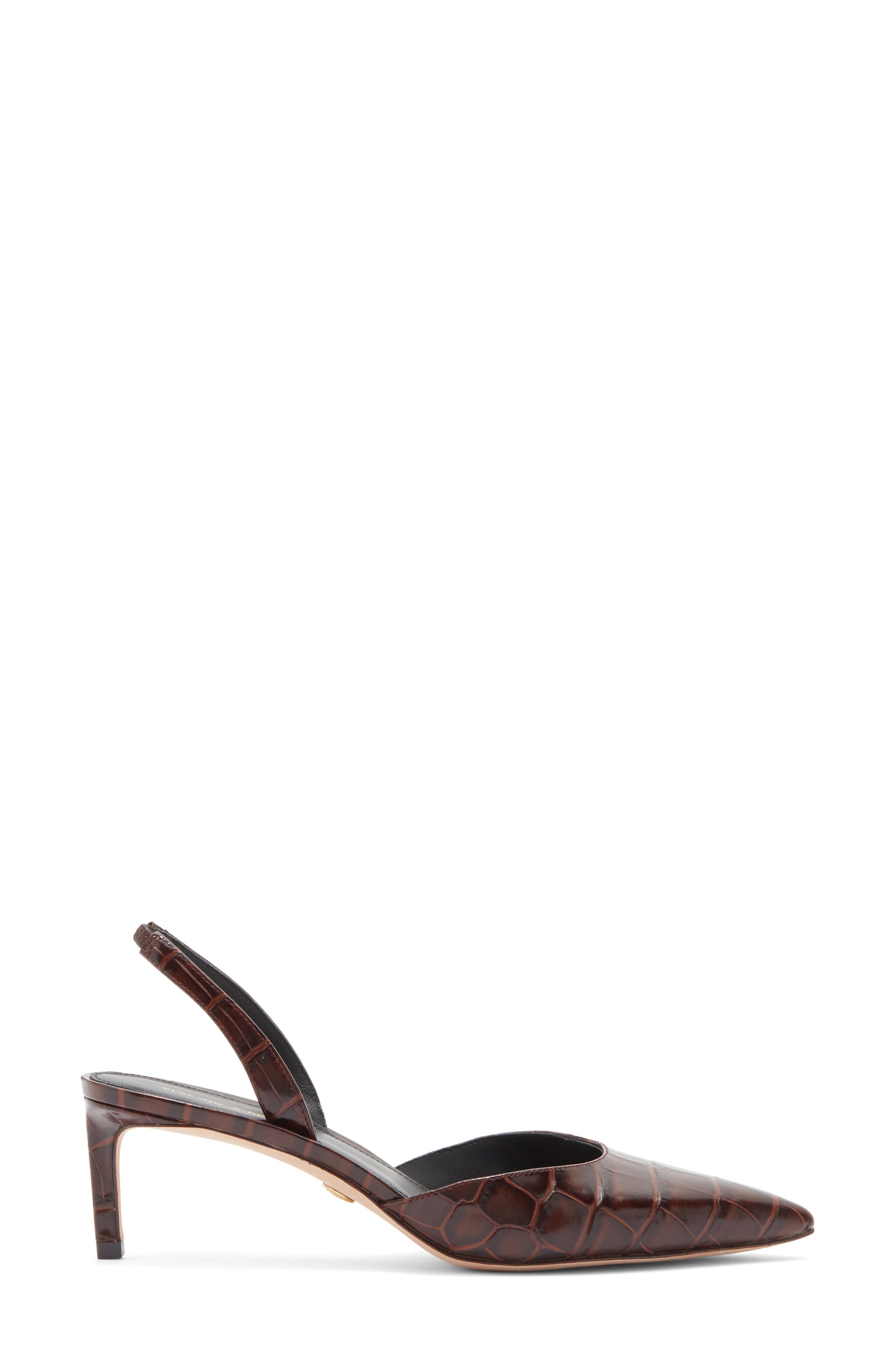 Veronica Beard Caroline Pointed Toe Slingback Pump, Alternate, color, Chocolate