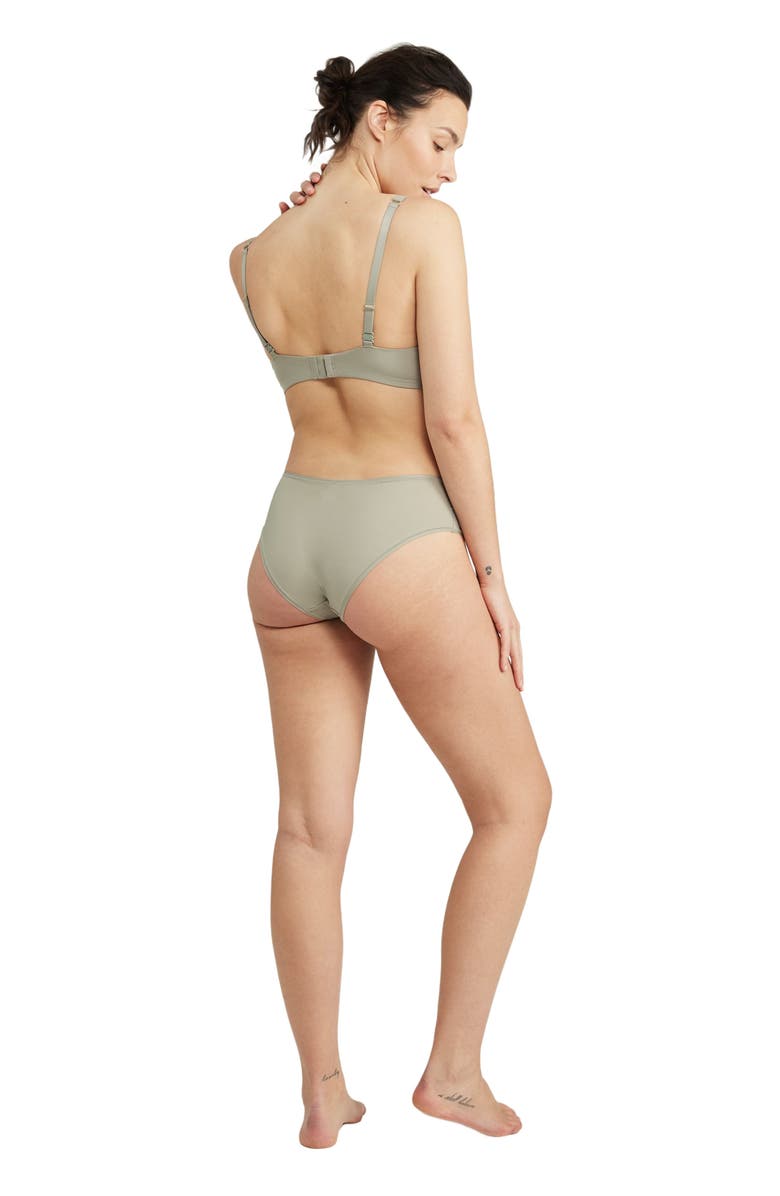 Nudea The Stretch Mid Rise Bikini Brief, Alternate, color, Sage Green