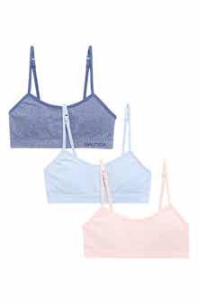 Nautica Kids' Assorted 3-Pack Heathered Rib Sports Bras