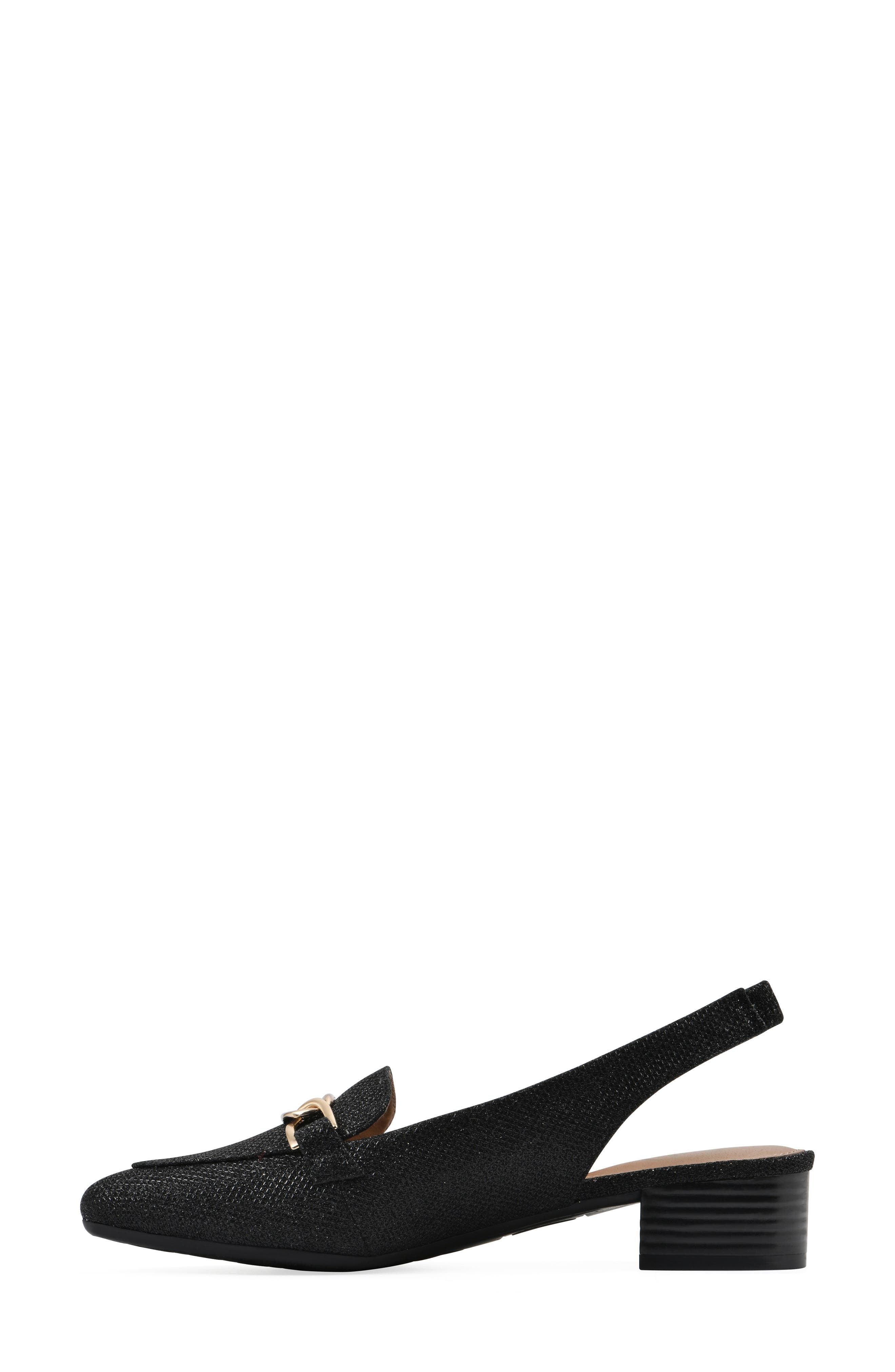 White Mountain Footwear Boreal Slingback Mule, Alternate, color, Black Glitter Fabric