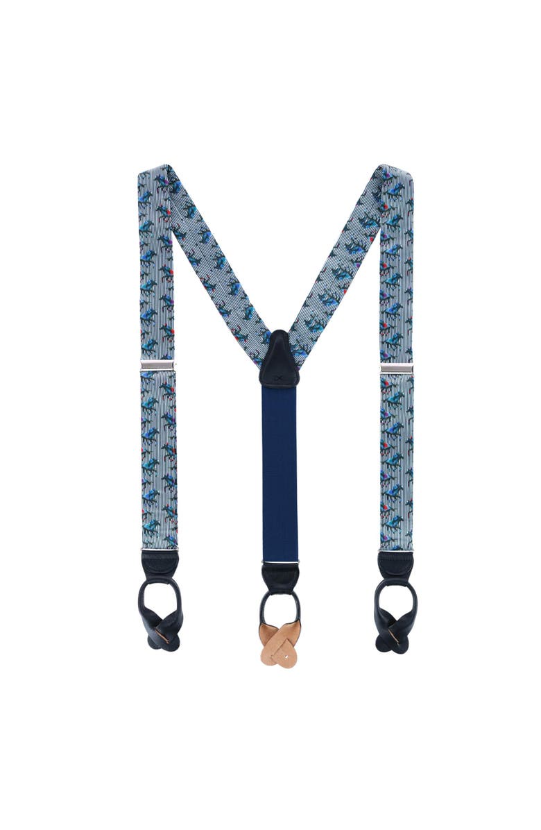 Trafalgar Derby Winning Racehorse Silk Button End Suspenders, Alternate, color, Multiple