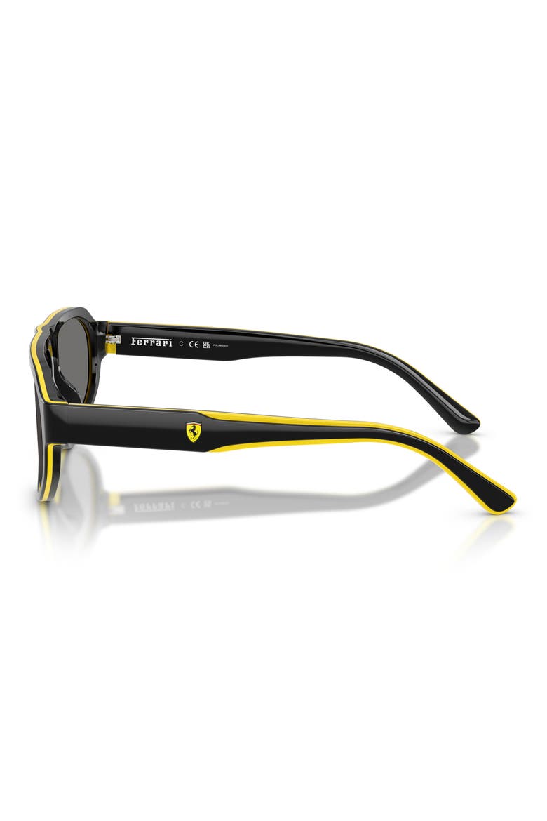57mm Polarized Irregular Sunglasses, Alternate, color, BLACK SHINY YELLOW / GREY