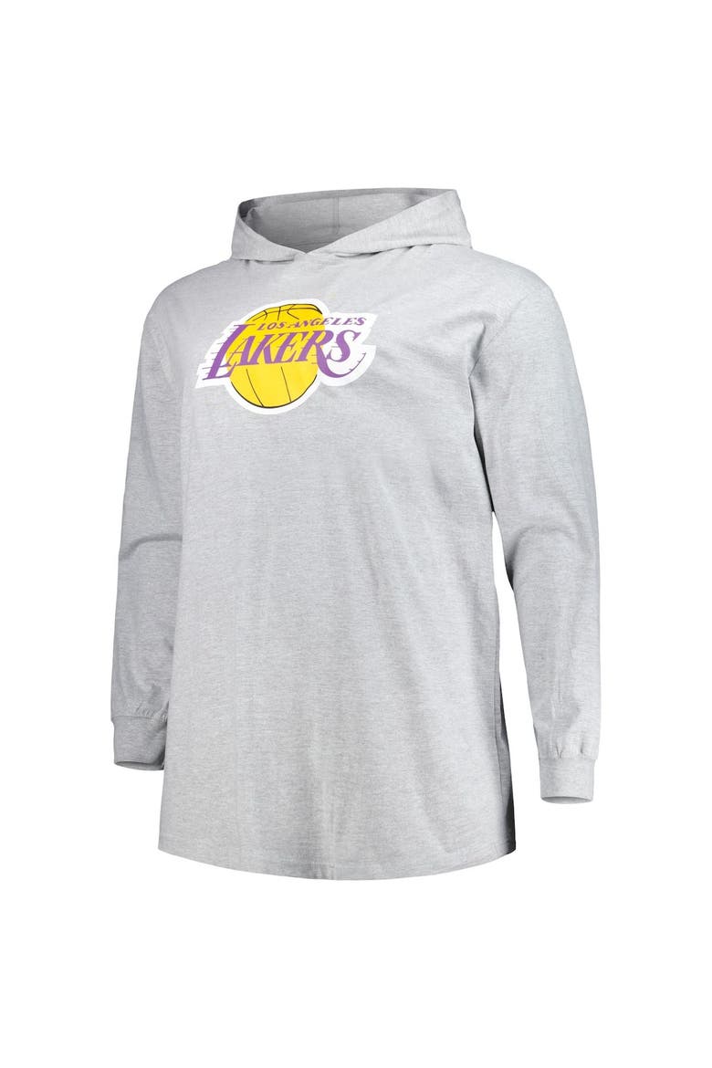 Men's Fanatics Branded Heather Gray Los Angeles Lakers Big & Tall Pullover Hoodie, Alternate, color, Heather Gray