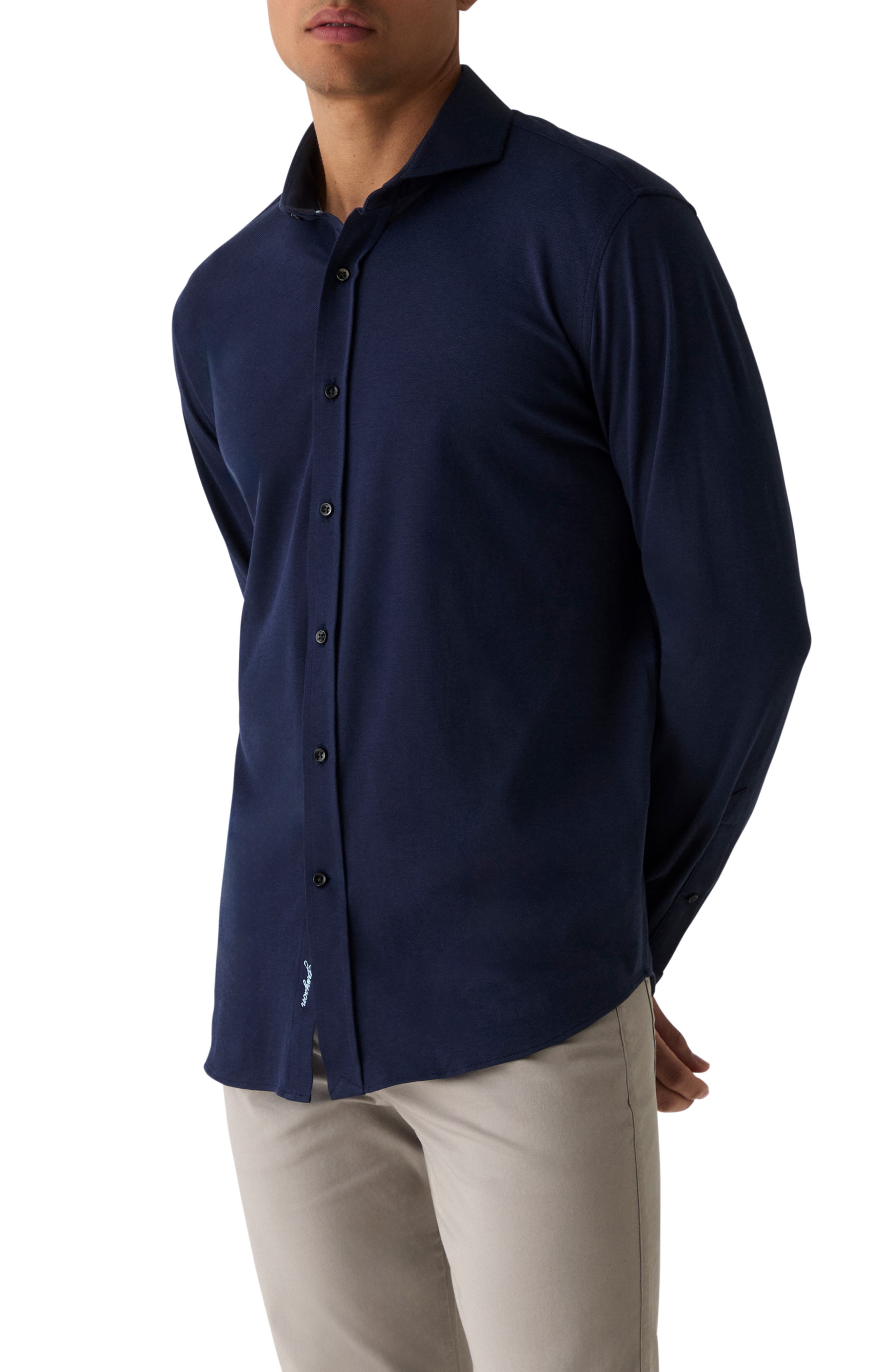 Omaha Brrr Performance Knit Button-Up Shirt - image 3