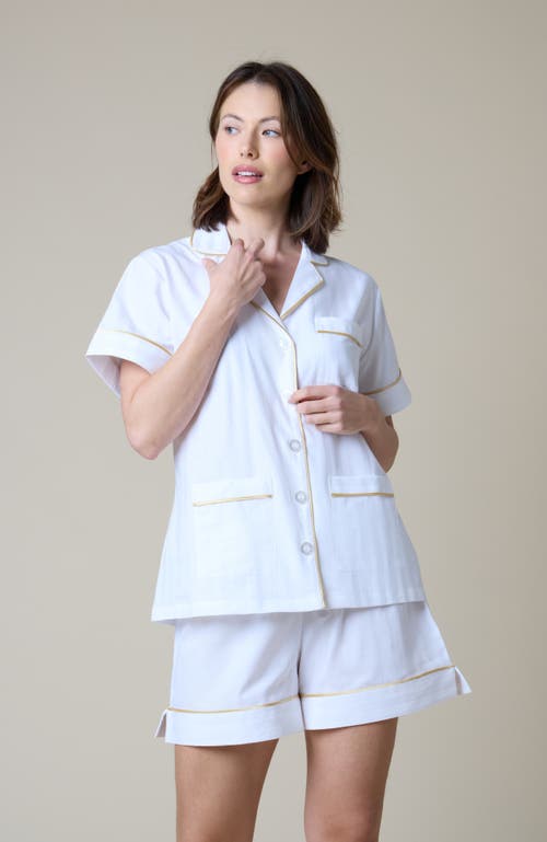 Kip. Kip Premium Cotton Short Pajama Gift Set In Lily White