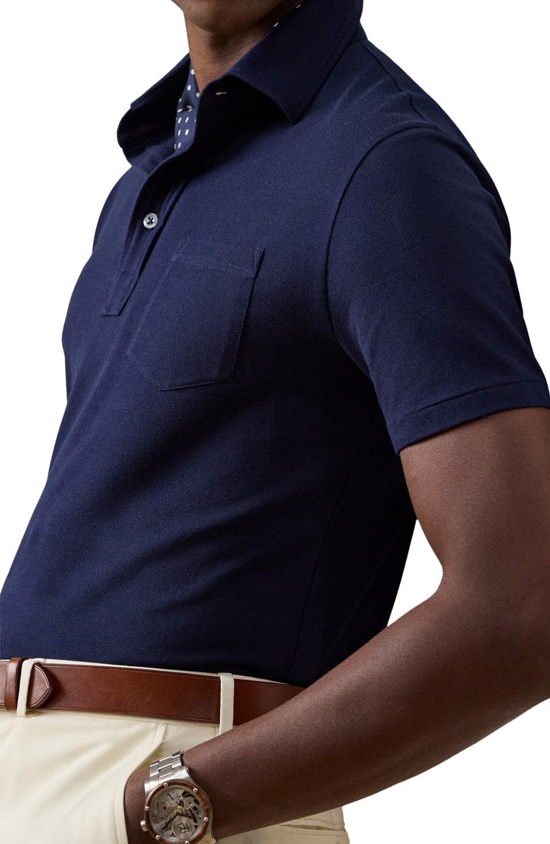 Ralph Lauren Purple Label Cotton & Cashmere Pocket Polo, Alternate, color, Classic Chairman Navy