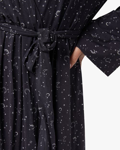 Weworewhat Modal Jersey Robe In Drk Navy/ivory
