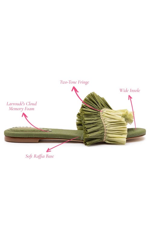Larroude Ivy Fringe Flat In Seaweed Fringe