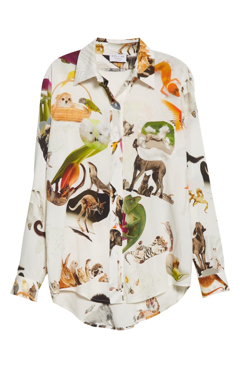 Collina Strada Convention Animal Print Button-Up Shirt, Alternate, color, 