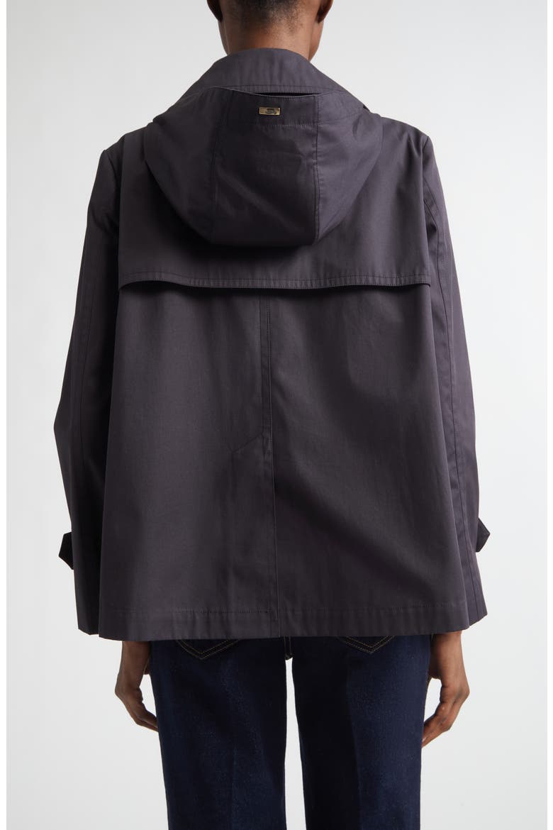 Double Breasted Hooded Short Trench Coat, Alternate, color, 9200 NAVY