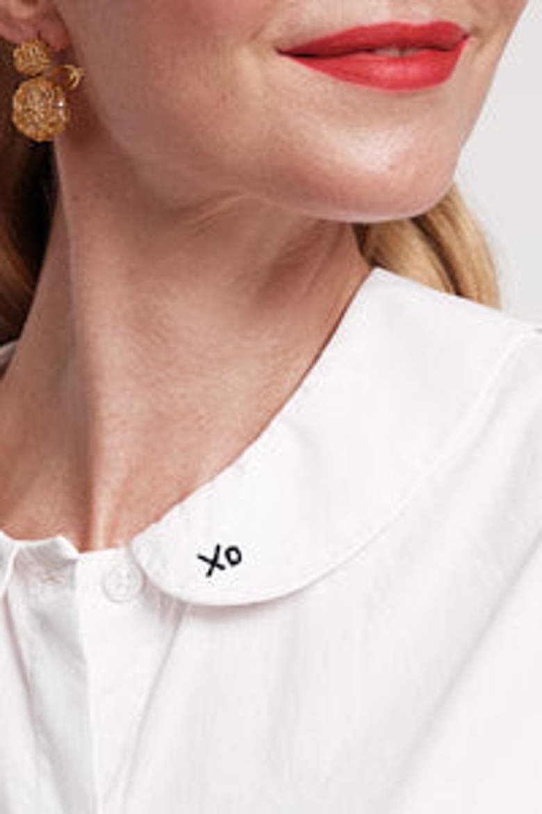 Louise Collar Shell, Alternate, color, White