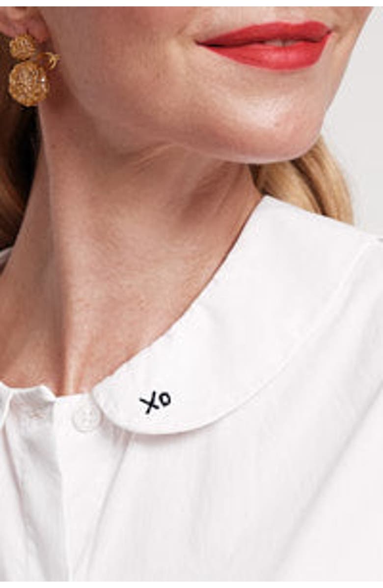 Frances Valentine Louise Collar Shell, Alternate, color, White