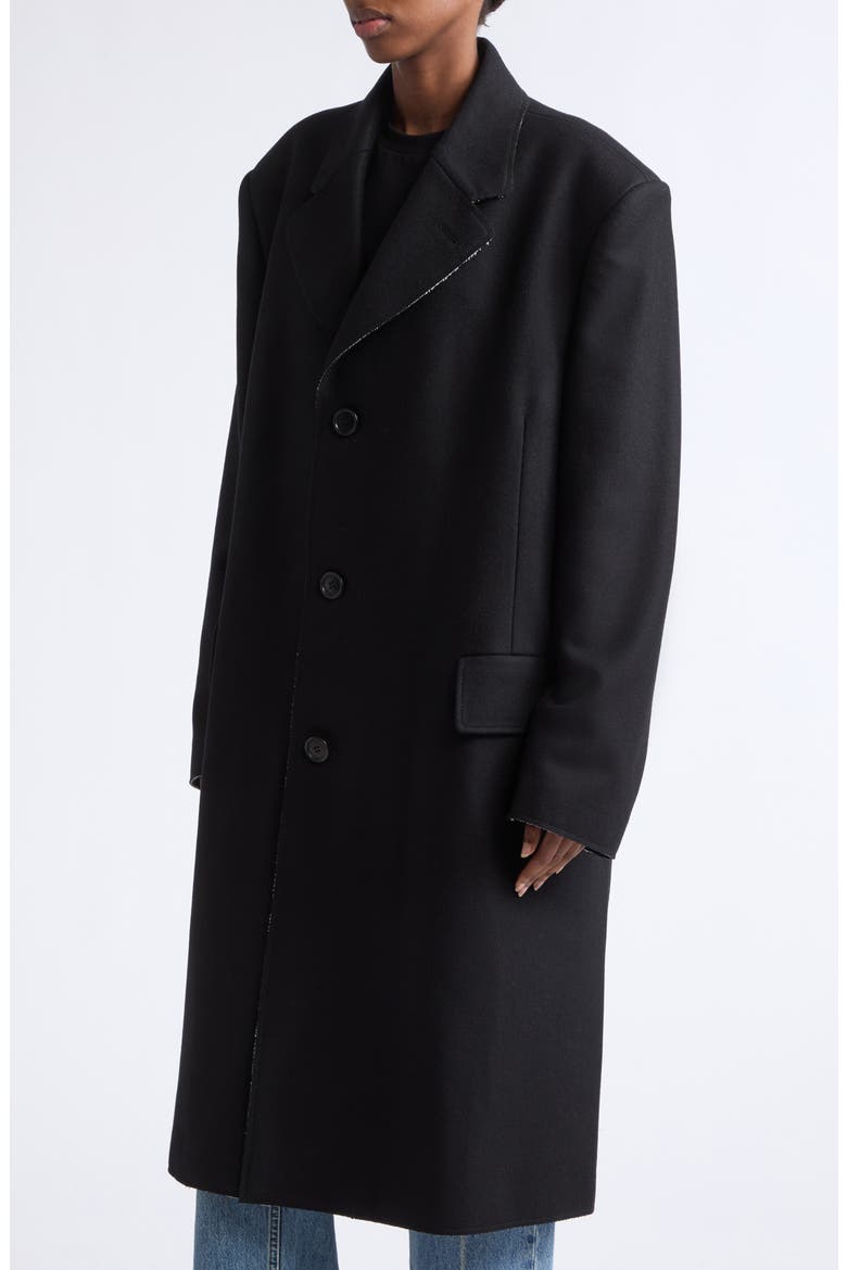 Raw Edge Wool Felt Coat, Alternate, color, BLACK