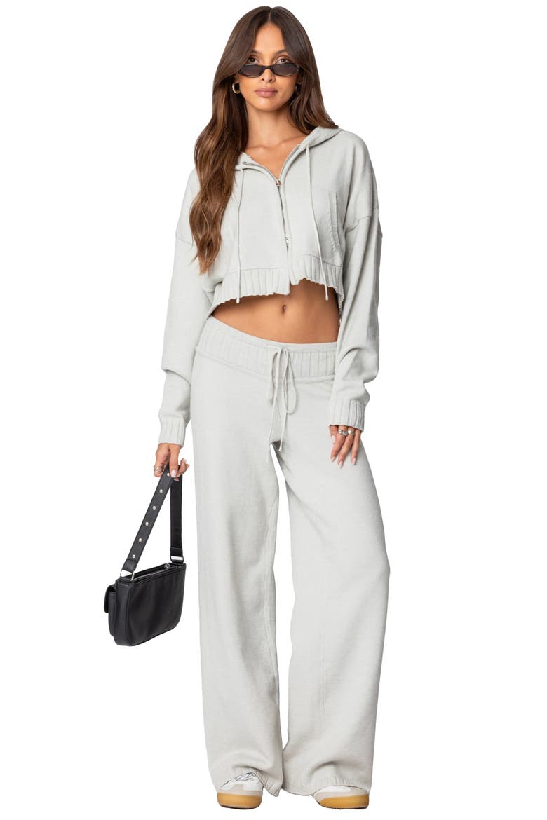 Russell Crop Zip-Up Hoodie, Alternate, color, LIGHT-GRAY