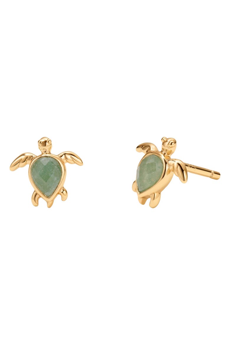 Turtle Stud Earrings, Main, color, Gold Vermeil