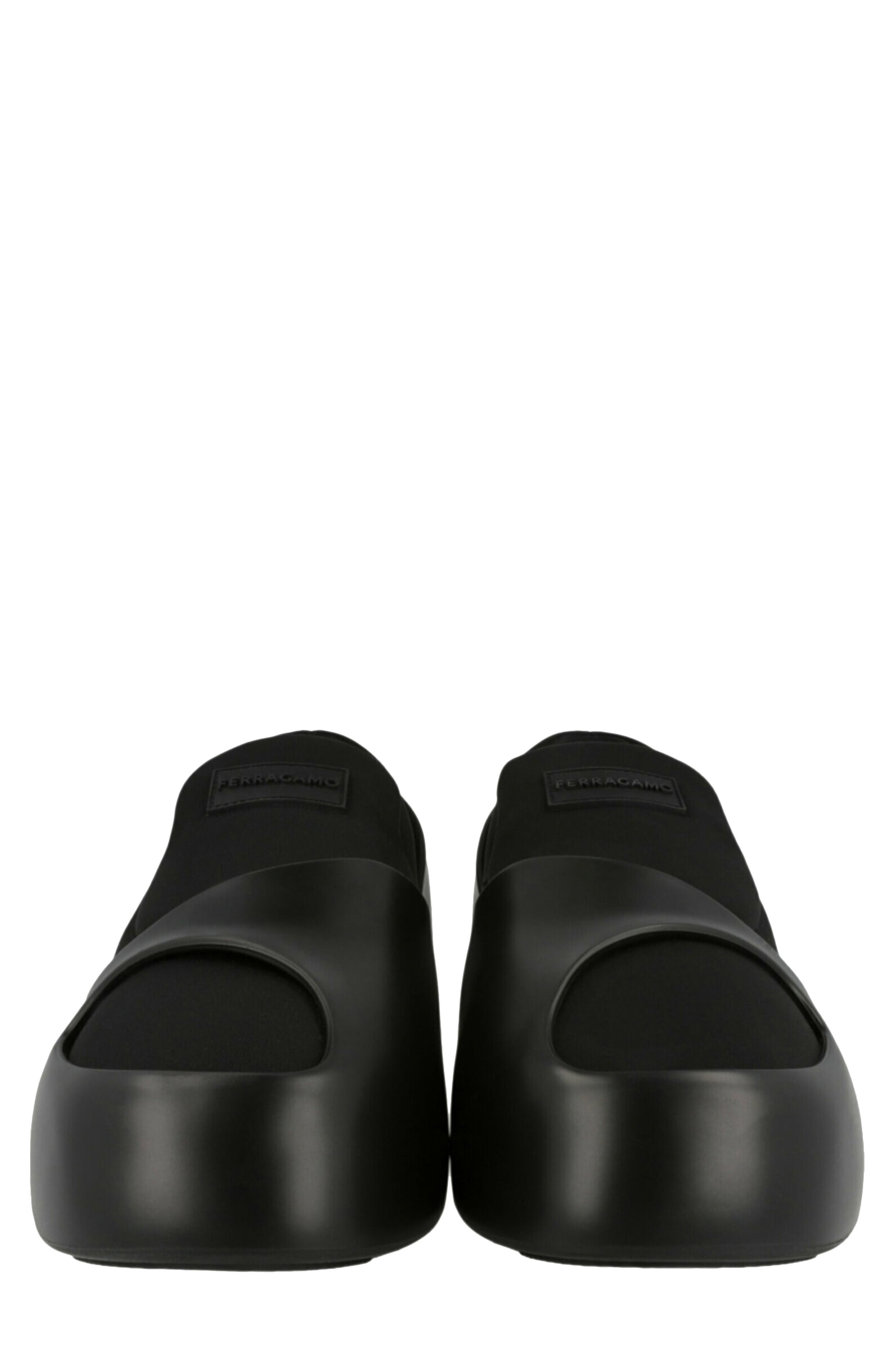 FERRAGAMO Lunar Paneled Slip-On Sneaker, Alternate, color, Black