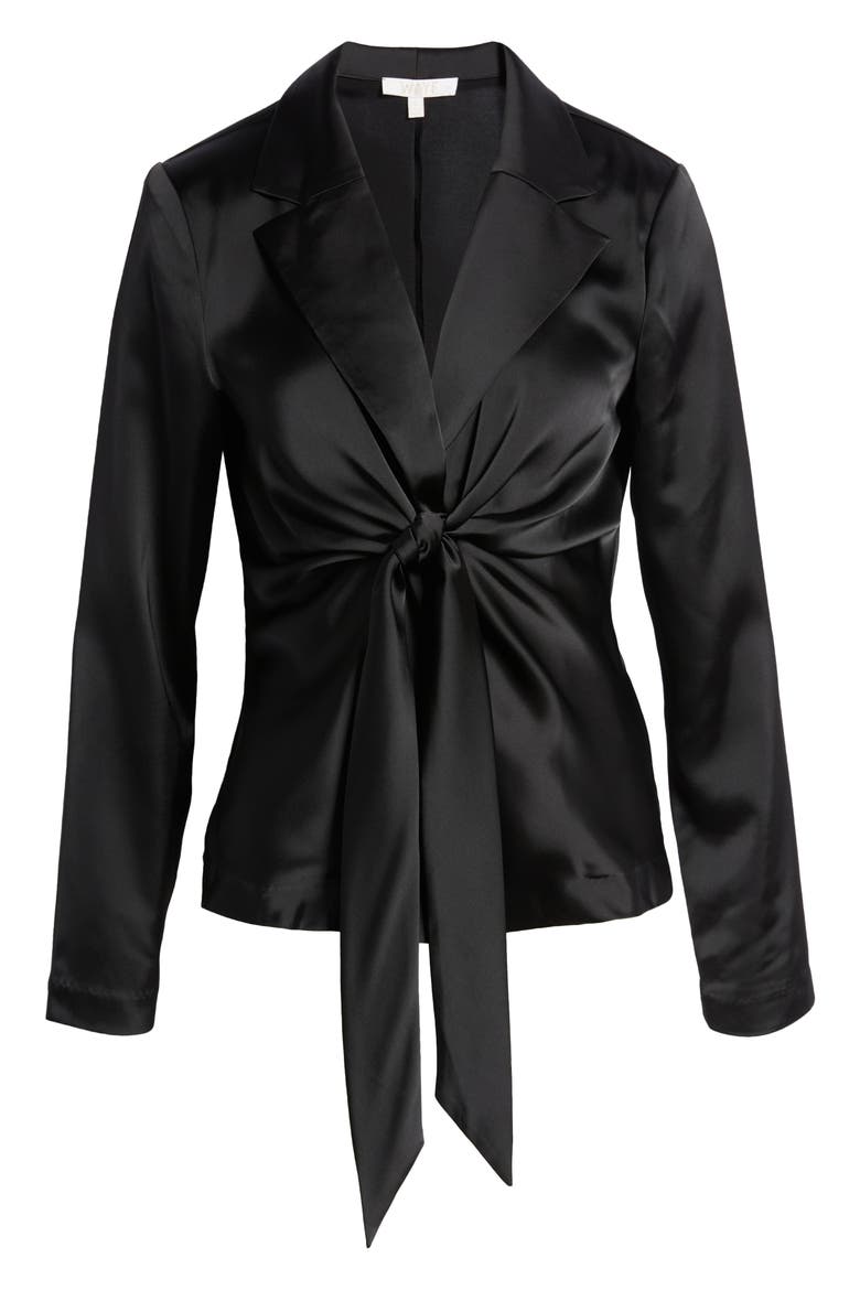 Merci Tie Waist Top, Alternate, color, BLACK