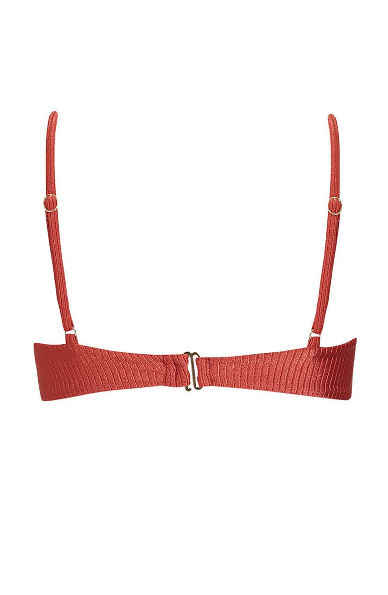 KIBYS Sunset Bazaar Terracota Lissa Knot Bandeau Top, Alternate, color, Terracota Rusty Copper