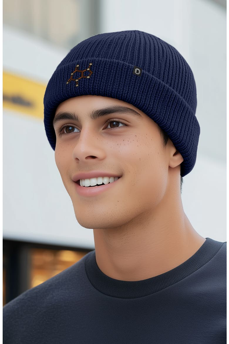 Molecule Beanie, Alternate, color, Navy Blue