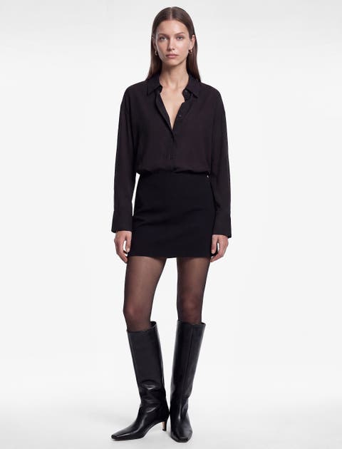 Long Sleeve Pointed Collar Shirt