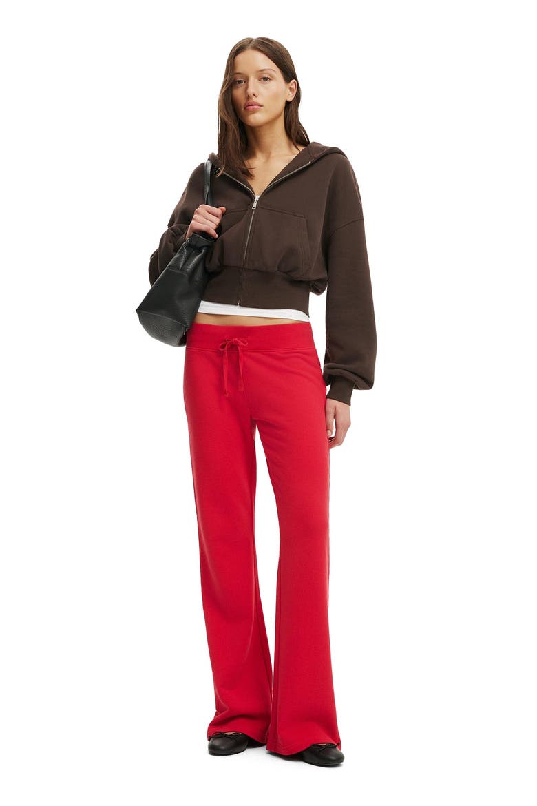 Women's Low Rise Bootleg Sweatpant, Alternate, color, Washed Red Petal