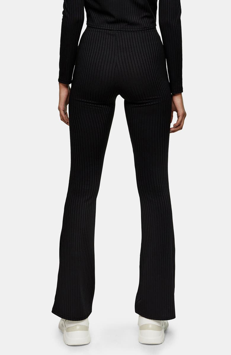 Topshop Ribbed Flare Skinny Pants, Alternate, color,