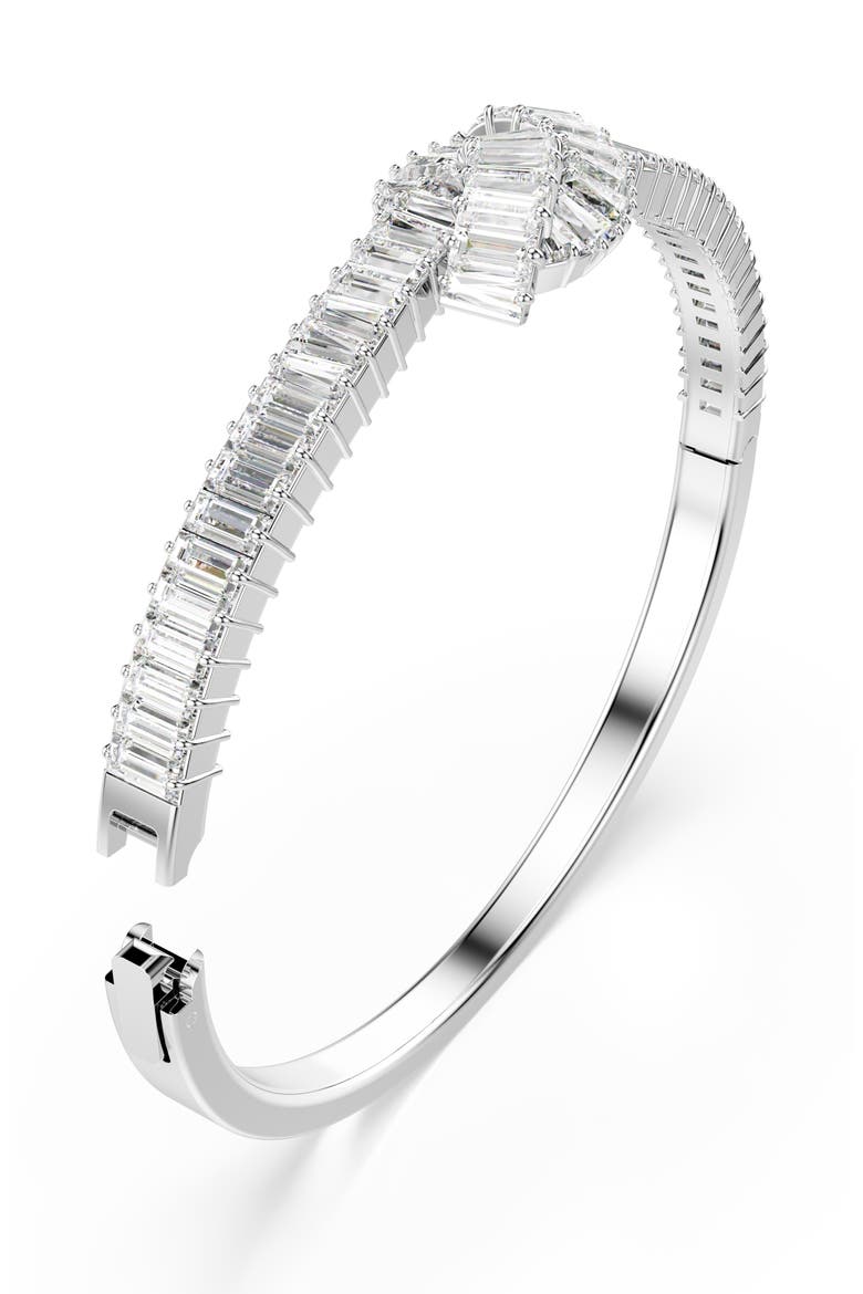 Matrix Knot Bangle Bracelet, Alternate, color, WHITE/ SILVER