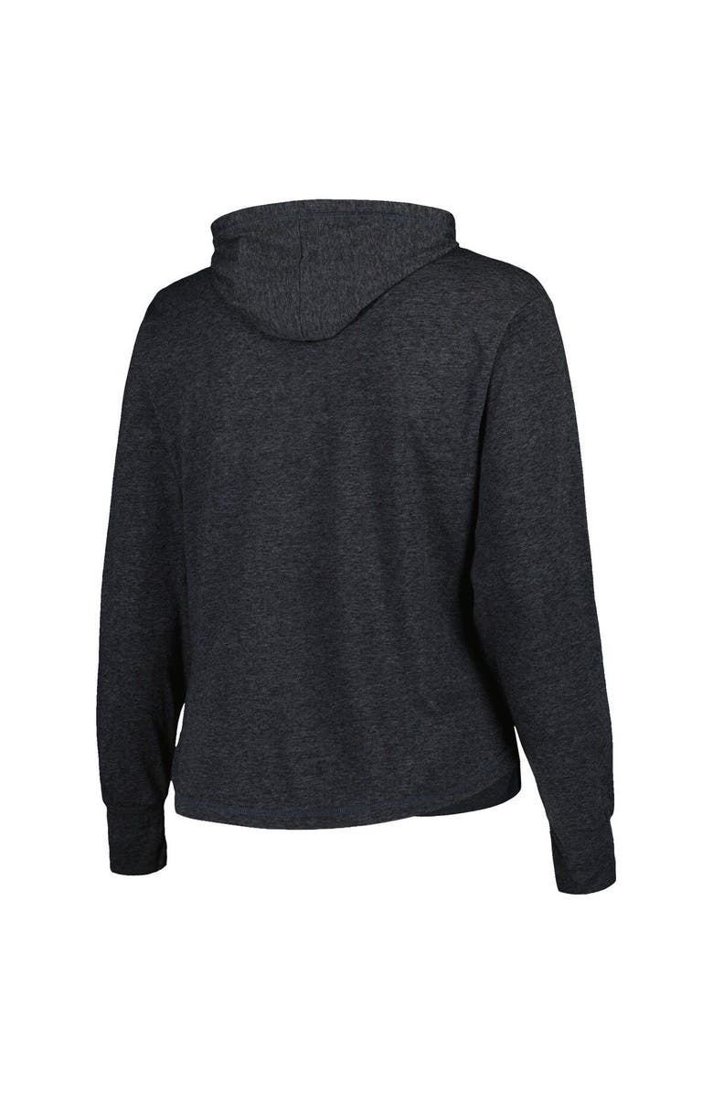 SOFT AS A GRAPE Women's Soft as a Grape Heather Charcoal Chicago White Sox Plus Size Full-Zip Lightweight Hoodie Top, Alternate, color, 