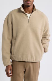 BP. Faux Shearling Quarter Zip Pullover
